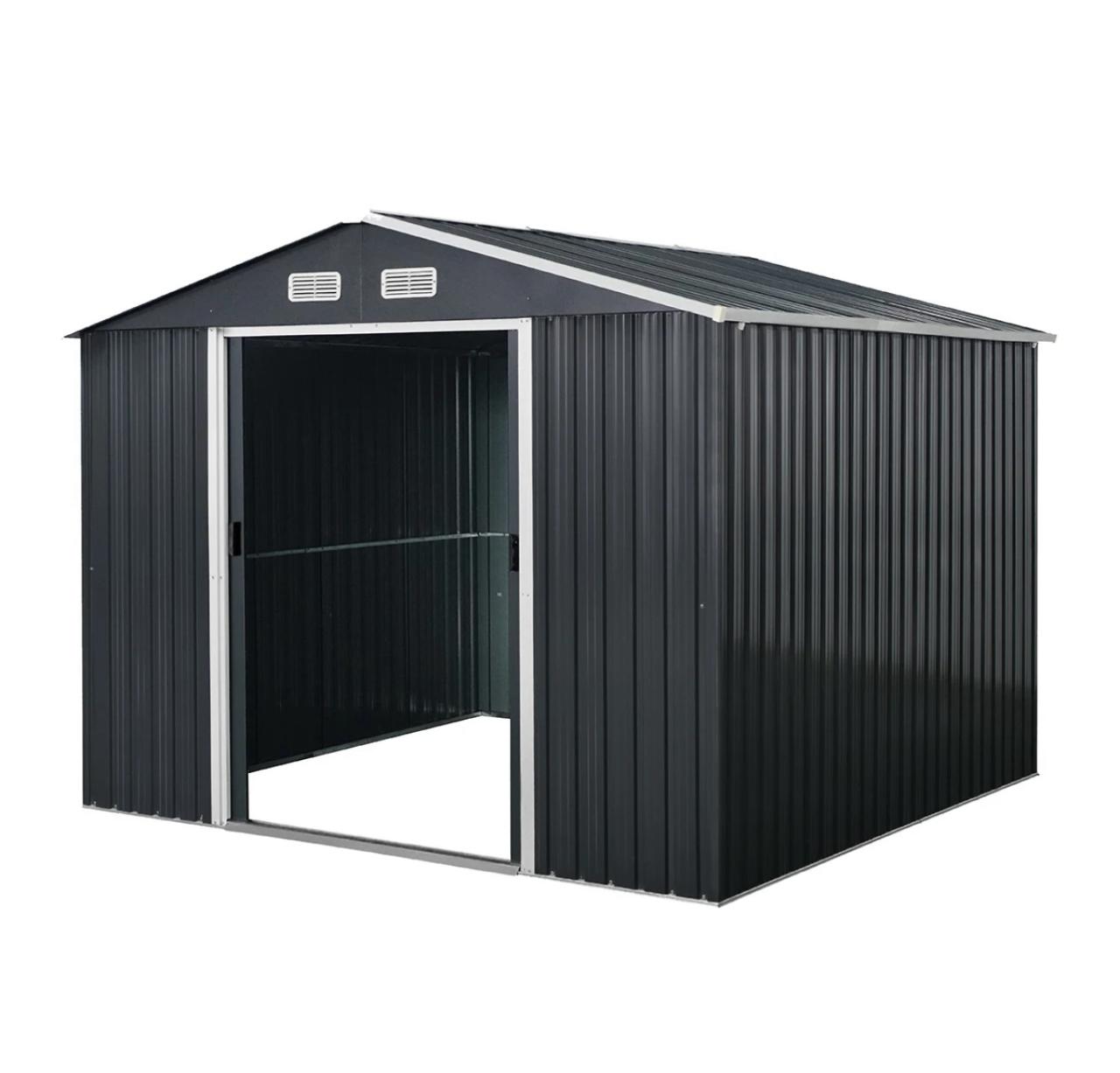 Outdoor Metal Tin Garden Storage Shed For Backyard with lockable doors