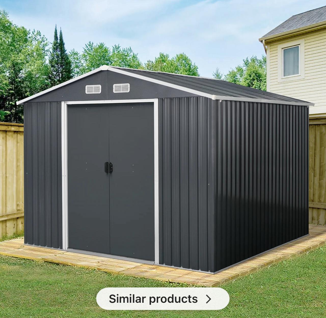 Outdoor Metal Tin Garden Storage Shed For Backyard with lockable doors