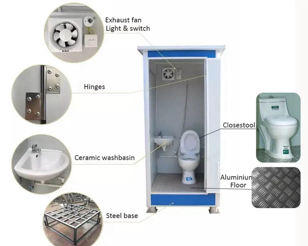 Outdoor prefabricated public bathroom convenient portable mobile toilet