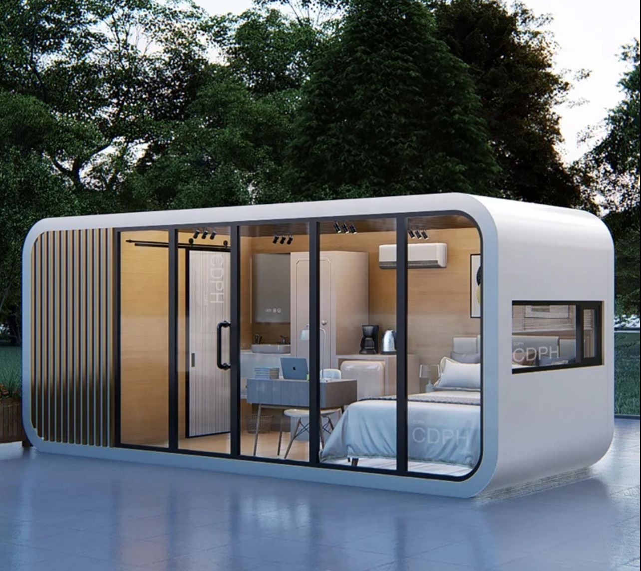 Modular prefab tiny homes container office portable apple home pod movable apple cabin